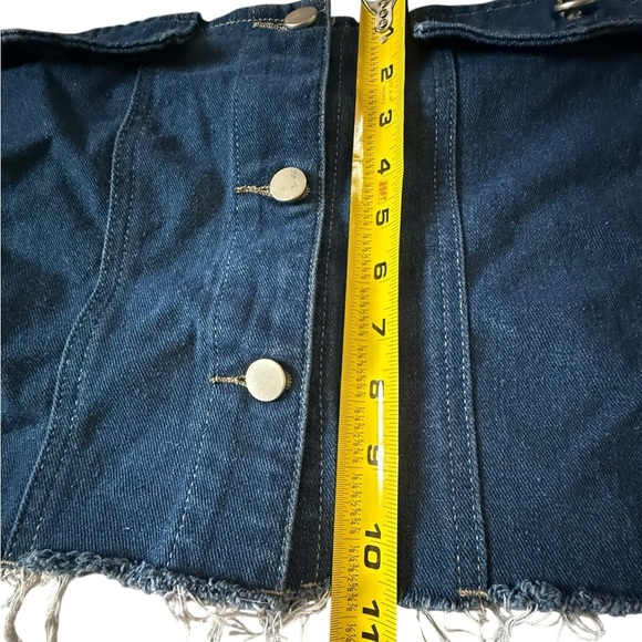 SHEIN Blue Denim Off-Shoulder Crop Top - Picture 4 of 5